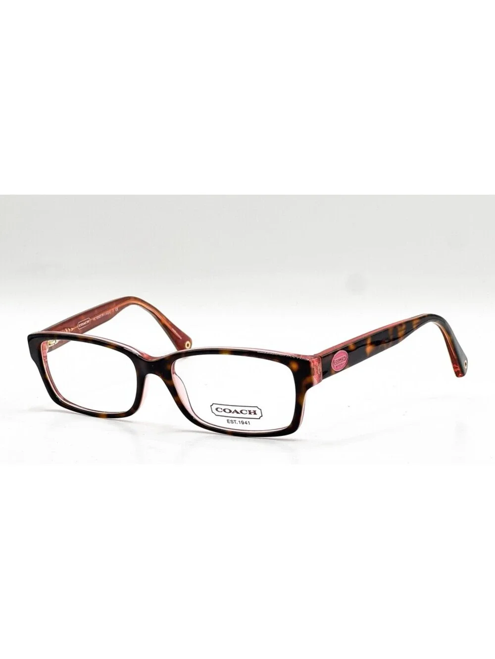 Coach HC 6040 5115 Tortoise Pink Rectangle Authentic Eyeglass Frames 52-16-135